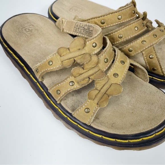 Dr Martens Butterfly Leather Strap Sandals Slip On Slides - Picture 4 of 9